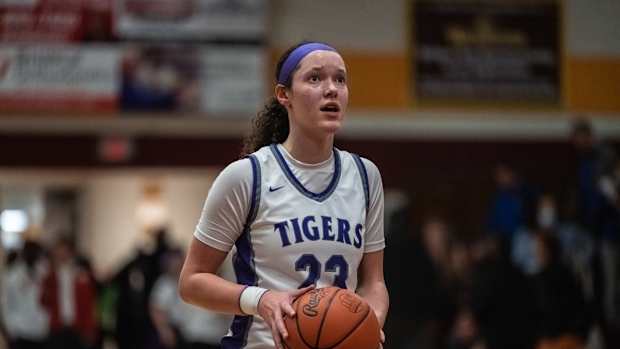 Pickerington Central's Berry Wallace prepares to shoot a free throw against Dublin Coffman on February 28, 2023.